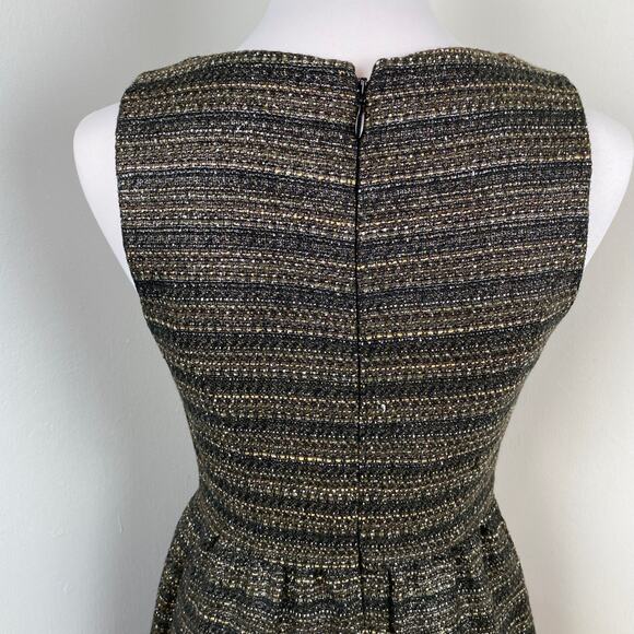 Anthropologie Moulinette Soeurs Metallic Tweed Glissade Fit & Flare Dress 4 - Picture 6 of 10